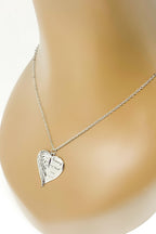 Angel Wing Heart Necklace Memorial Silver Pendant Charm