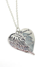 Angel Wing Heart Necklace Memorial Silver Pendant Charm
