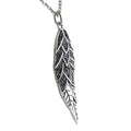 Angel Wing Pendant Necklace Sterling Silver Long Feather