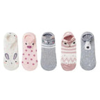 Animal Cotton Socks Female Cat With Dog Summer Short Sock Slippers Women Casual Soft Funny Boat Socks Women Winter Fuzzy Warm Slipper Floor Socks Cute Cartoon Animal Embroidery Coral Foot let Sock Sleeping Warmer Stevvex