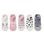 Animal Cotton Socks Female Cat With Dog Summer Short Sock Slippers Women Casual Soft Funny Boat Socks Women Winter Fuzzy Warm Slipper Floor Socks Cute Cartoon Animal Embroidery Coral Foot let Sock Sleeping Warmer Stevvex