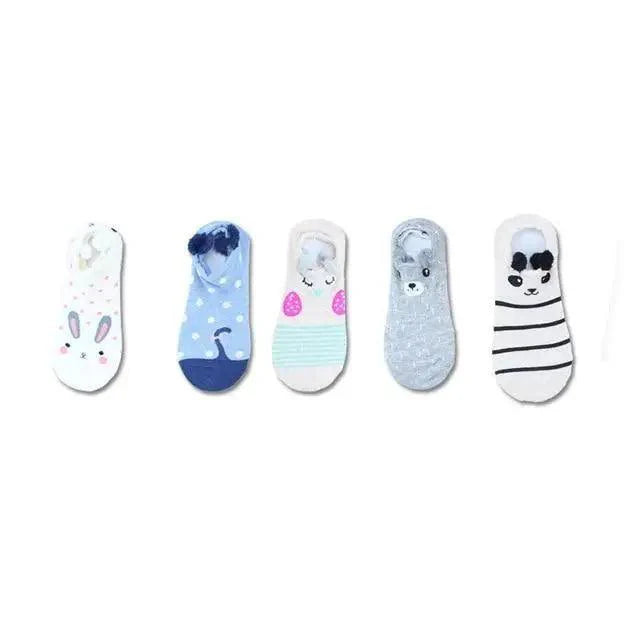 Animal Cotton Socks Female Cat With Dog Summer Short Sock Slippers Women Casual Soft Funny Boat Socks Women Winter Fuzzy Warm Slipper Floor Socks Cute Cartoon Animal Embroidery Coral Foot let Sock Sleeping Warmer Stevvex