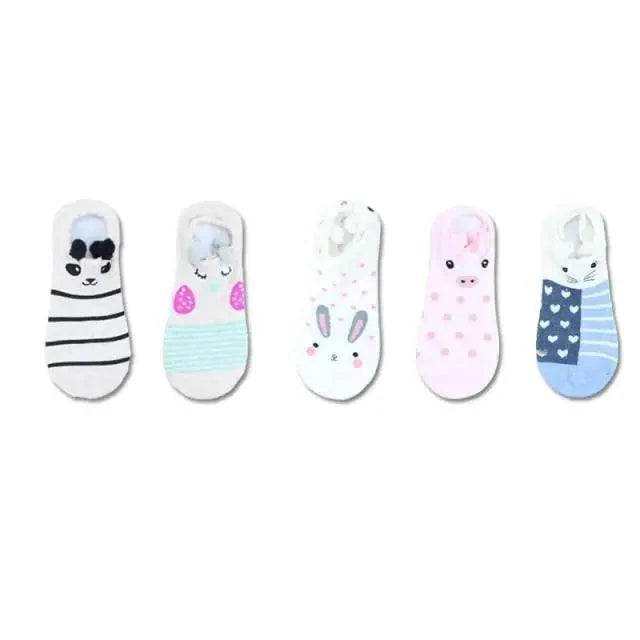 Animal Cotton Socks Female Cat With Dog Summer Short Sock Slippers Women Casual Soft Funny Boat Socks Women Winter Fuzzy Warm Slipper Floor Socks Cute Cartoon Animal Embroidery Coral Foot let Sock Sleeping Warmer Stevvex