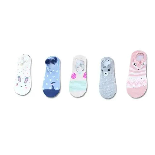 Animal Cotton Socks Female Cat With Dog Summer Short Sock Slippers Women Casual Soft Funny Boat Socks Women Winter Fuzzy Warm Slipper Floor Socks Cute Cartoon Animal Embroidery Coral Foot let Sock Sleeping Warmer Stevvex