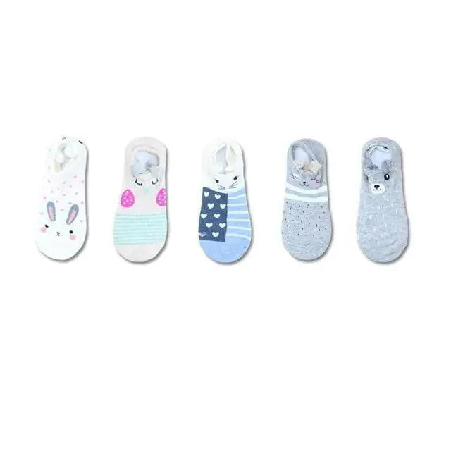 Animal Cotton Socks Female Cat With Dog Summer Short Sock Slippers Women Casual Soft Funny Boat Socks Women Winter Fuzzy Warm Slipper Floor Socks Cute Cartoon Animal Embroidery Coral Foot let Sock Sleeping Warmer Stevvex