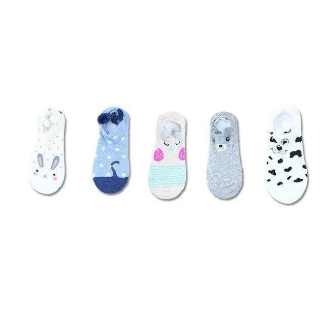 Animal Cotton Socks Female Cat With Dog Summer Short Sock Slippers Women Casual Soft Funny Boat Socks Women Winter Fuzzy Warm Slipper Floor Socks Cute Cartoon Animal Embroidery Coral Foot let Sock Sleeping Warmer Stevvex
