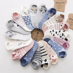 Animal Cotton Socks Female Cat With Dog Summer Short Sock Slippers Women Casual Soft Funny Boat Socks Women Winter Fuzzy Warm Slipper Floor Socks Cute Cartoon Animal Embroidery Coral Foot let Sock Sleeping Warmer Stevvex