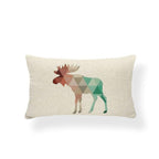 Animal Cushion Pillow Square Linen Printed Cute Elephant Throw Pillow Case Decorative Cushion Cover Pillowcase Plant Geometry Deer Flamingo Flower Pillows Home Decorative Pillowslip Covers 30X50 Stevvex