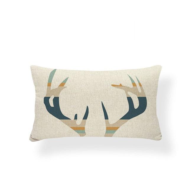 Animal Cushion Pillow Square Linen Printed Cute Elephant Throw Pillow Case Decorative Cushion Cover Pillowcase Plant Geometry Deer Flamingo Flower Pillows Home Decorative Pillowslip Covers 30X50 Stevvex
