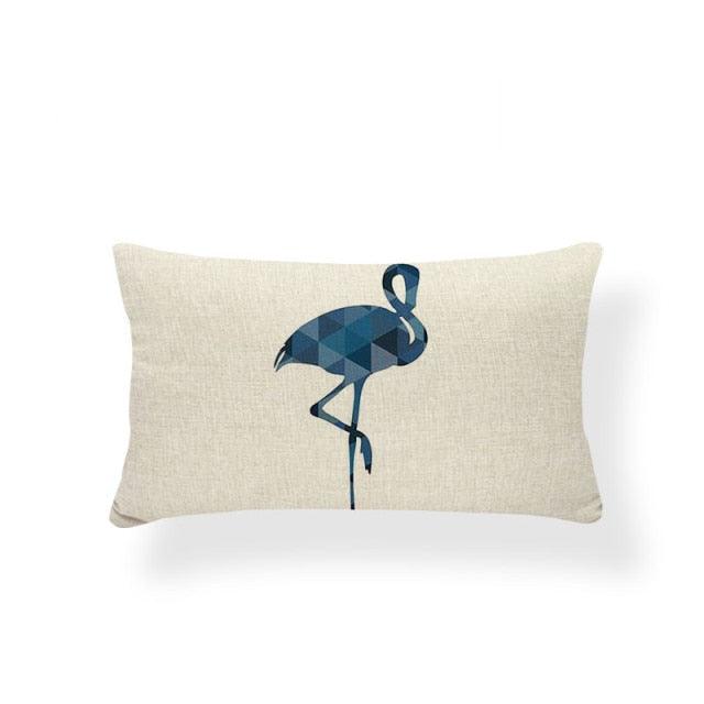 Animal Cushion Pillow Square Linen Printed Cute Elephant Throw Pillow Case Decorative Cushion Cover Pillowcase Plant Geometry Deer Flamingo Flower Pillows Home Decorative Pillowslip Covers 30X50 Stevvex