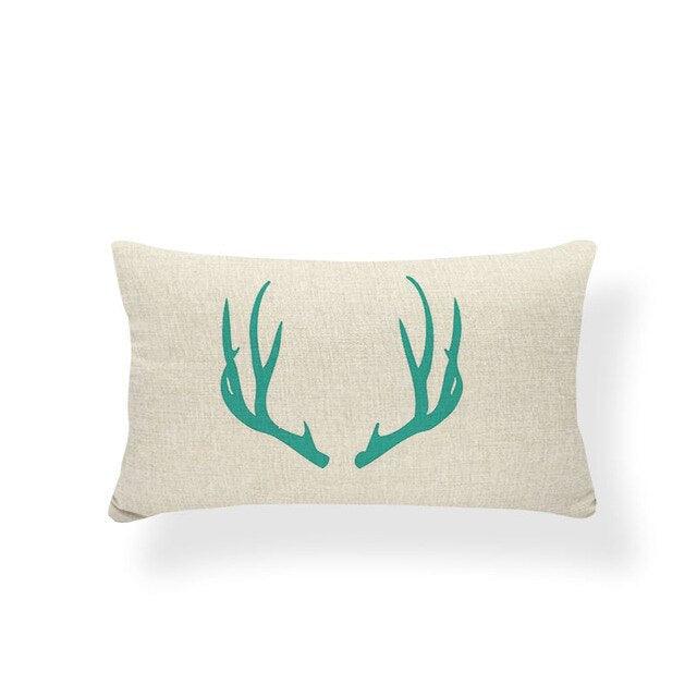 Animal Cushion Pillow Square Linen Printed Cute Elephant Throw Pillow Case Decorative Cushion Cover Pillowcase Plant Geometry Deer Flamingo Flower Pillows Home Decorative Pillowslip Covers 30X50 Stevvex