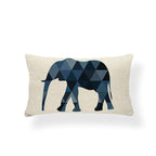 Animal Cushion Pillow Square Linen Printed Cute Elephant Throw Pillow Case Decorative Cushion Cover Pillowcase Plant Geometry Deer Flamingo Flower Pillows Home Decorative Pillowslip Covers 30X50 Stevvex