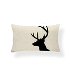 Animal Cushion Pillow Square Linen Printed Cute Elephant Throw Pillow Case Decorative Cushion Cover Pillowcase Plant Geometry Deer Flamingo Flower Pillows Home Decorative Pillowslip Covers 30X50 Stevvex