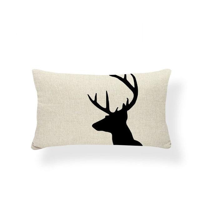 Animal Cushion Pillow Square Linen Printed Cute Elephant Throw Pillow Case Decorative Cushion Cover Pillowcase Plant Geometry Deer Flamingo Flower Pillows Home Decorative Pillowslip Covers 30X50 Stevvex