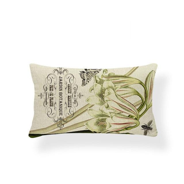 Animal Cushion Pillow Square Linen Printed Cute Elephant Throw Pillow Case Decorative Cushion Cover Pillowcase Plant Geometry Deer Flamingo Flower Pillows Home Decorative Pillowslip Covers 30X50 Stevvex