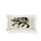 Animal Cushion Pillow Square Linen Printed Cute Elephant Throw Pillow Case Decorative Cushion Cover Pillowcase Plant Geometry Deer Flamingo Flower Pillows Home Decorative Pillowslip Covers 30X50 Stevvex