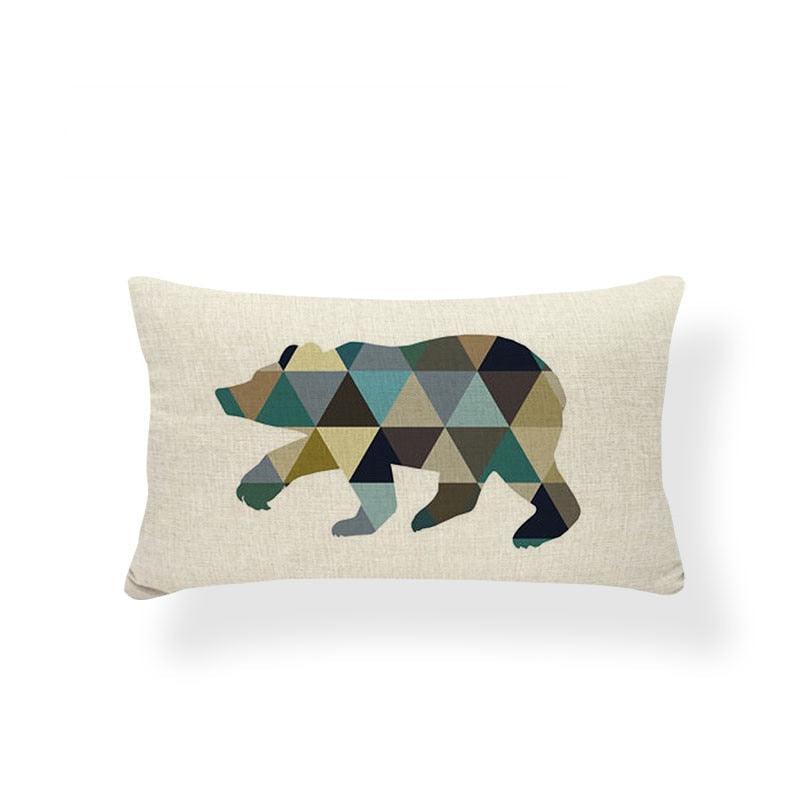 Animal Cushion Pillow Square Linen Printed Cute Elephant Throw Pillow Case Decorative Cushion Cover Pillowcase Plant Geometry Deer Flamingo Flower Pillows Home Decorative Pillowslip Covers 30X50 Stevvex