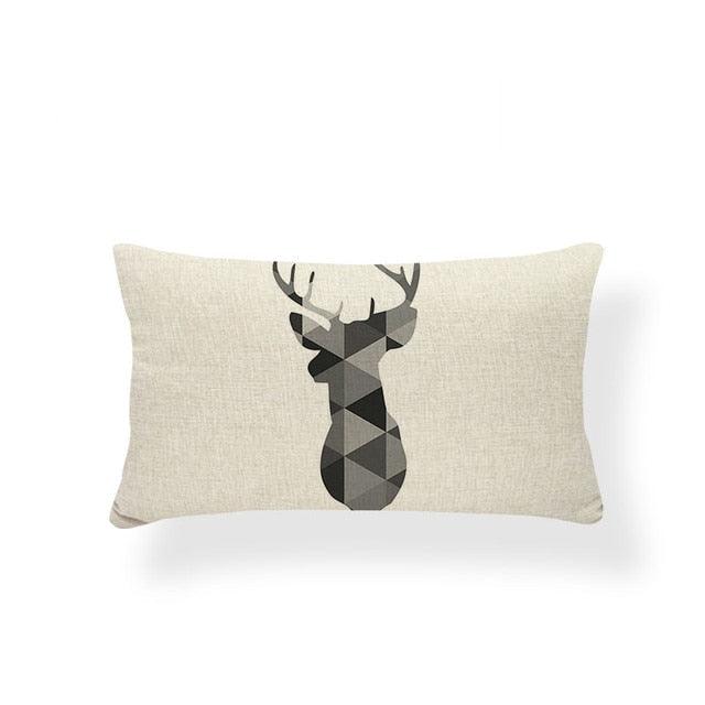 Animal Cushion Pillow Square Linen Printed Cute Elephant Throw Pillow Case Decorative Cushion Cover Pillowcase Plant Geometry Deer Flamingo Flower Pillows Home Decorative Pillowslip Covers 30X50 Stevvex