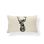 Animal Cushion Pillow Square Linen Printed Cute Elephant Throw Pillow Case Decorative Cushion Cover Pillowcase Plant Geometry Deer Flamingo Flower Pillows Home Decorative Pillowslip Covers 30X50 Stevvex