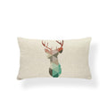 Animal Cushion Pillow Square Linen Printed Cute Elephant Throw Pillow Case Decorative Cushion Cover Pillowcase Plant Geometry Deer Flamingo Flower Pillows Home Decorative Pillowslip Covers 30X50 Stevvex