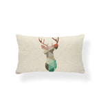 Animal Cushion Pillow Square Linen Printed Cute Elephant Throw Pillow Case Decorative Cushion Cover Pillowcase Plant Geometry Deer Flamingo Flower Pillows Home Decorative Pillowslip Covers 30X50 Stevvex