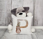Animal Printed Pillow Cover Cartoon Giraffe Fox Bunny White Seat Polyester Decorative Cushion Cover Sofa Kids Room Alphabet Pillow Cover With Cute Animals Pillow Cases Outdoor Indoor Square Cushion Covers For Home Sofa Couch 45x45cm Stevvex