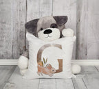 Animal Printed Pillow Cover Cartoon Giraffe Fox Bunny White Seat Polyester Decorative Cushion Cover Sofa Kids Room Alphabet Pillow Cover With Cute Animals Pillow Cases Outdoor Indoor Square Cushion Covers For Home Sofa Couch 45x45cm Stevvex