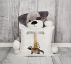 Animal Printed Pillow Cover Cartoon Giraffe Fox Bunny White Seat Polyester Decorative Cushion Cover Sofa Kids Room Alphabet Pillow Cover With Cute Animals Pillow Cases Outdoor Indoor Square Cushion Covers For Home Sofa Couch 45x45cm Stevvex