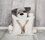 Animal Printed Pillow Cover Cartoon Giraffe Fox Bunny White Seat Polyester Decorative Cushion Cover Sofa Kids Room Alphabet Pillow Cover With Cute Animals Pillow Cases Outdoor Indoor Square Cushion Covers For Home Sofa Couch 45x45cm Stevvex