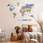 Animal World Map Indigo - SJB-DIAMOND ELITES