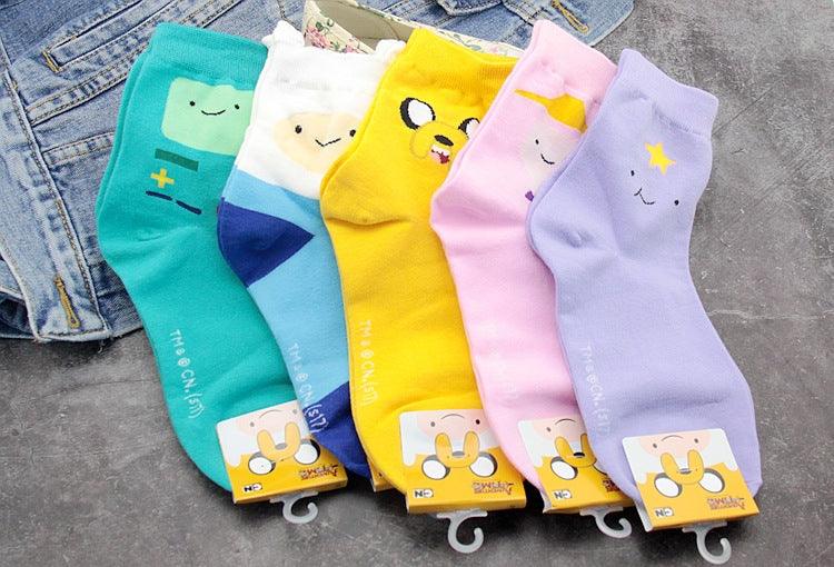 Anime Adventure Time Sock Women Cartoon Cute Socks Ice King Lumpy Space Princess Fun Autumn Winter Yellow Cotton Socks Warm Socks For Men And Women Stevvex