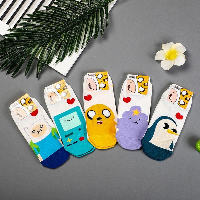 Anime Adventure Time Sock Women Cartoon Cute Socks Ice King Lumpy Space Princess Fun Autumn Winter Yellow Cotton Socks Warm Socks For Men And Women Stevvex