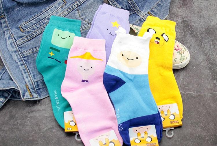 Anime Adventure Time Sock Women Cartoon Cute Socks Ice King Lumpy Space Princess Fun Autumn Winter Yellow Cotton Socks Warm Socks For Men And Women Stevvex