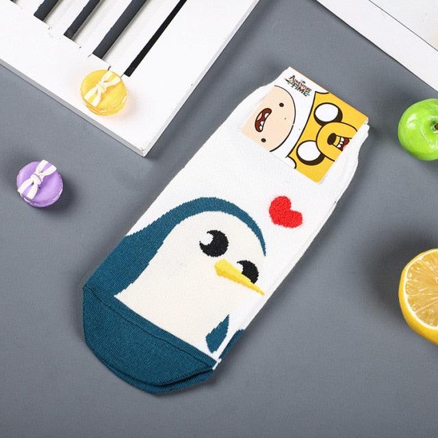 Anime Adventure Time Sock Women Cartoon Cute Socks Ice King Lumpy Space Princess Fun Autumn Winter Yellow Cotton Socks Warm Socks For Men And Women Stevvex