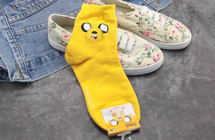 Anime Adventure Time Sock Women Cartoon Cute Socks Ice King Lumpy Space Princess Fun Autumn Winter Yellow Cotton Socks Warm Socks For Men And Women Stevvex