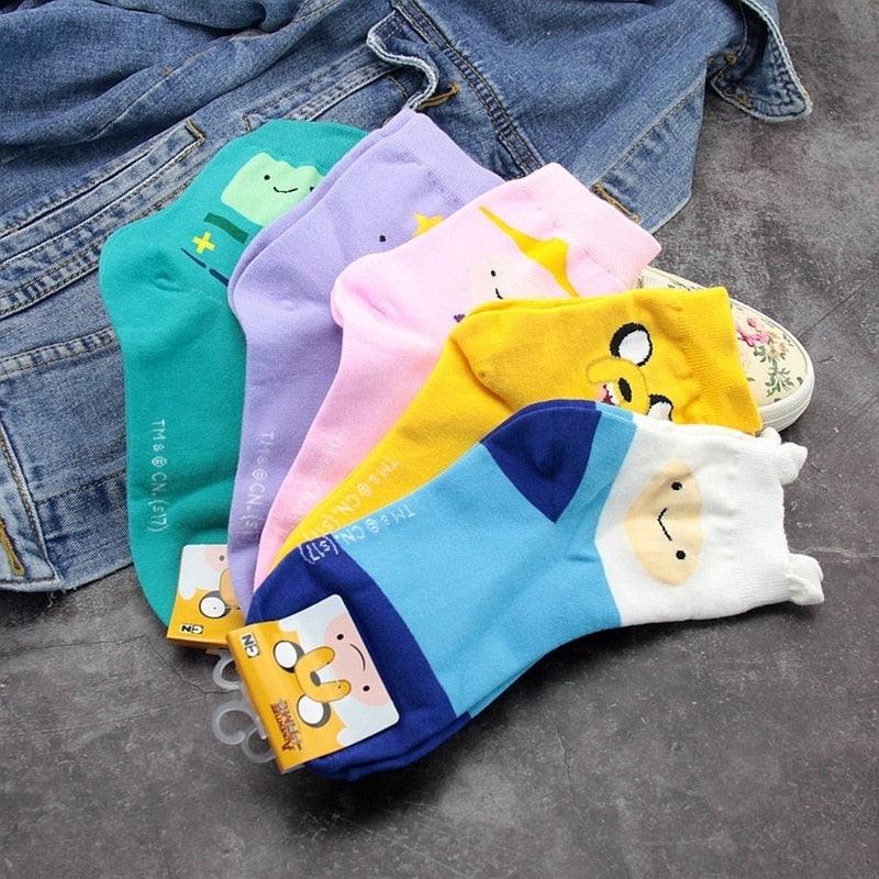Anime Adventure Time Sock Women Cartoon Cute Socks Ice King Lumpy Space Princess Fun Autumn Winter Yellow Cotton Socks Warm Socks For Men And Women Stevvex
