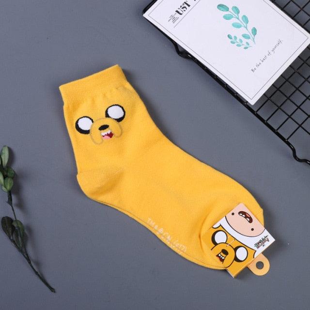 Anime Adventure Time Sock Women Cartoon Cute Socks Ice King Lumpy Space Princess Fun Autumn Winter Yellow Cotton Socks Warm Socks For Men And Women Stevvex