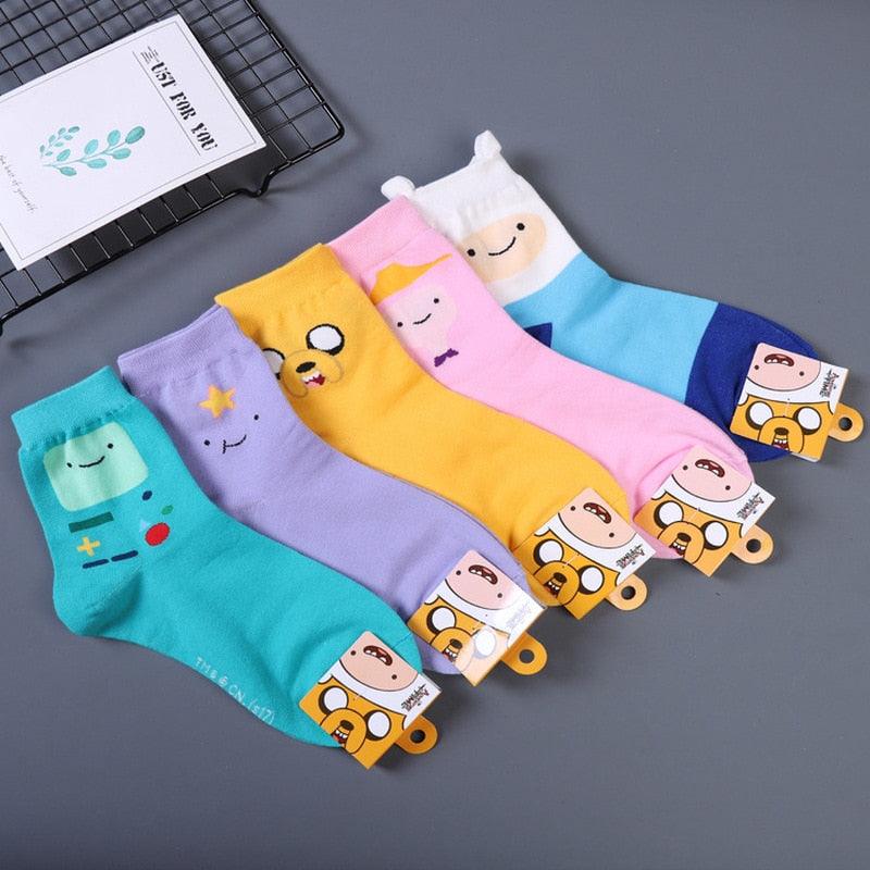 Anime Adventure Time Sock Women Cartoon Cute Socks Ice King Lumpy Space Princess Fun Autumn Winter Yellow Cotton Socks Warm Socks For Men And Women Stevvex