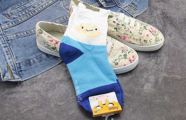 Anime Adventure Time Sock Women Cartoon Cute Socks Ice King Lumpy Space Princess Fun Autumn Winter Yellow Cotton Socks Warm Socks For Men And Women Stevvex