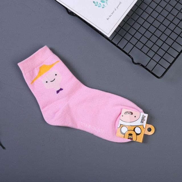 Anime Adventure Time Sock Women Cartoon Cute Socks Ice King Lumpy Space Princess Fun Autumn Winter Yellow Cotton Socks Warm Socks For Men And Women Stevvex