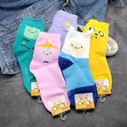 Anime Adventure Time Sock Women Cartoon Cute Socks Ice King Lumpy Space Princess Fun Autumn Winter Yellow Cotton Socks Warm Socks For Men And Women Stevvex