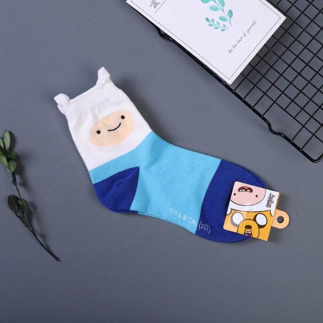 Anime Adventure Time Sock Women Cartoon Cute Socks Ice King Lumpy Space Princess Fun Autumn Winter Yellow Cotton Socks Warm Socks For Men And Women Stevvex