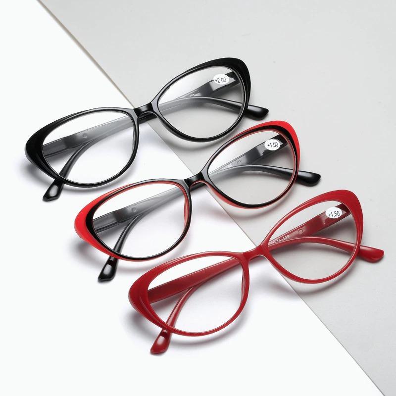 Anti-blue Light Coated Lenses Luxury Red Black Fashion Cat Eye Glasses For  Women Reading Glasses & Men Computer Cateye Blue Light Blocking Reading Glasses Stevvex