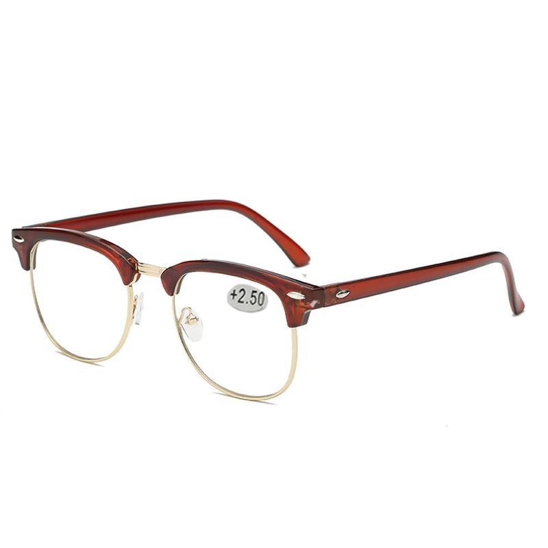 Anti Blue Light Half Frame Reading Glasses For  Women And  Men Anti Eye strain  Fashion Classic Style Retro Eyeglasses New Eyewear Simple Modern Design  Everyday Sunglasses For Men Stevvex