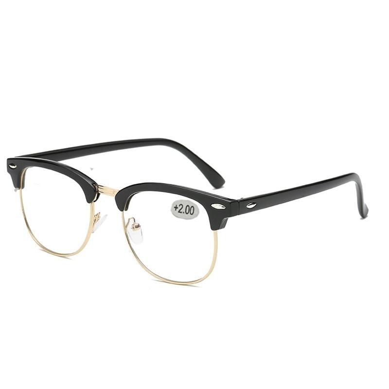 Anti Blue Light Half Frame Reading Glasses For  Women And  Men Anti Eye strain  Fashion Classic Style Retro Eyeglasses New Eyewear Simple Modern Design  Everyday Sunglasses For Men Stevvex