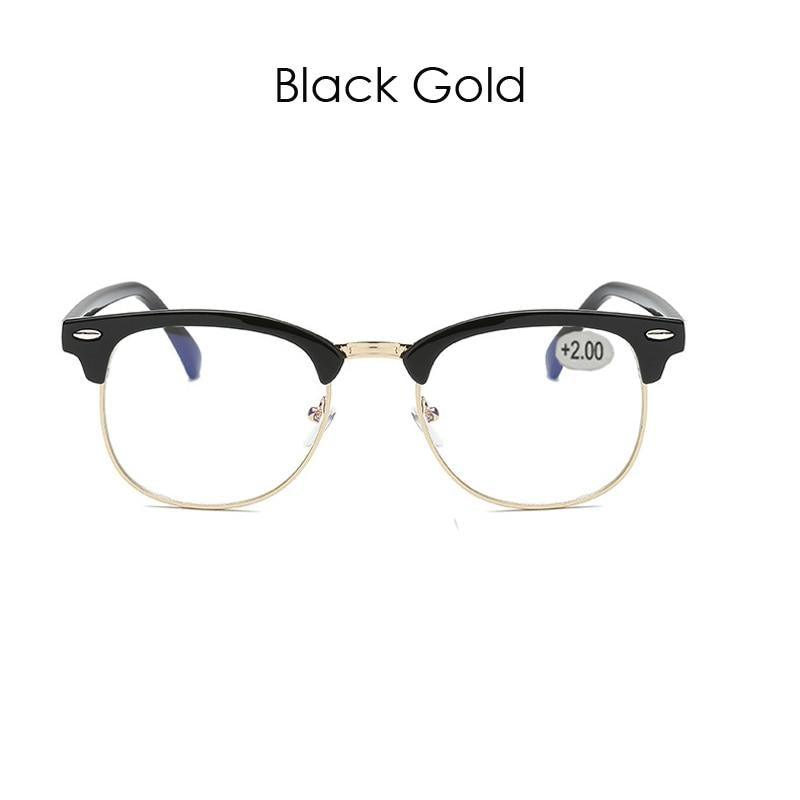 Anti Blue Light Half Frame Reading Glasses For  Women And  Men Anti Eye strain  Fashion Classic Style Retro Eyeglasses New Eyewear Simple Modern Design  Everyday Sunglasses For Men Stevvex
