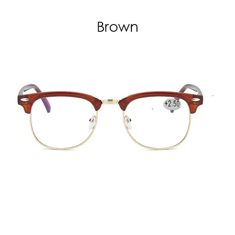 Anti Blue Light Half Frame Reading Glasses For  Women And  Men Anti Eye strain  Fashion Classic Style Retro Eyeglasses New Eyewear Simple Modern Design  Everyday Sunglasses For Men Stevvex