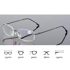 Anti-Blue Light Reading Glasses Ultralight Style Memory Titanium Rimless Reading Glasses For Men & Women Presbyopic  Eyeglasses For Everyday Use New Attractive Style Stevvex