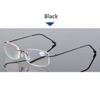 Anti-Blue Light Reading Glasses Ultralight Style Memory Titanium Rimless Reading Glasses For Men & Women Presbyopic  Eyeglasses For Everyday Use New Attractive Style Stevvex
