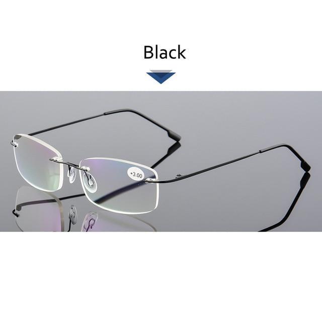 Anti-Blue Light Reading Glasses Ultralight Style Memory Titanium Rimless Reading Glasses For Men & Women Presbyopic  Eyeglasses For Everyday Use New Attractive Style Stevvex